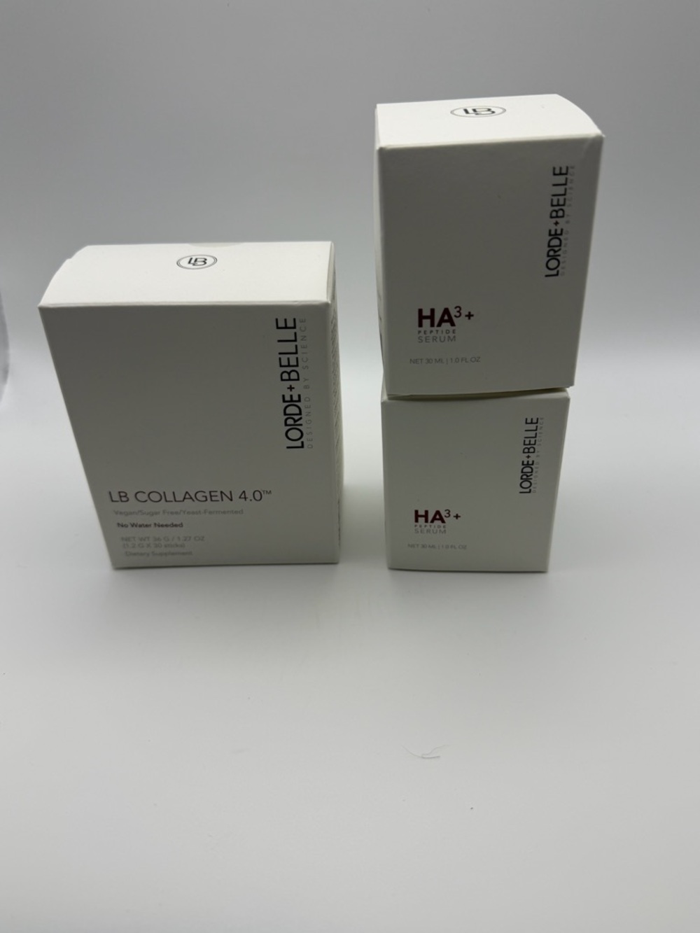 Lorde + Belle LB Collagen 4.0 & HA3+ Serum Trio - White